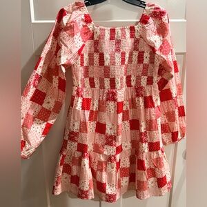 Classic Prep Pink and Red Smocked Dress